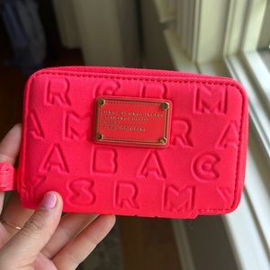 Never been used, with tissue, bright pink neoprene Marc by Marc Jacobs wallet